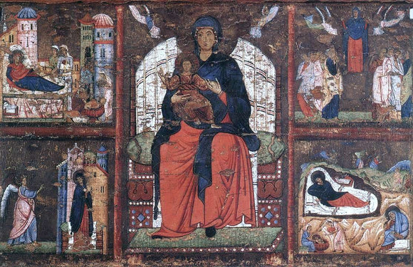  Unknown (4) Masters Virgin and Child Enthroned with Scenes from the Life of the Virgin - Canvas Art Print