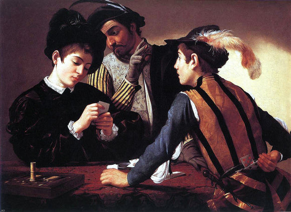  Caravaggio The Cardsharps - Canvas Art Print