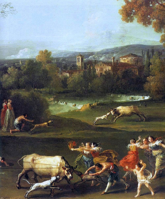  Francesco Zuccarelli Bull-Hunting (detail) - Canvas Art Print