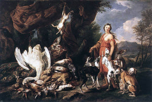  Jan Fyt Diana with Her Hunting Dogs Beside Kill - Canvas Art Print