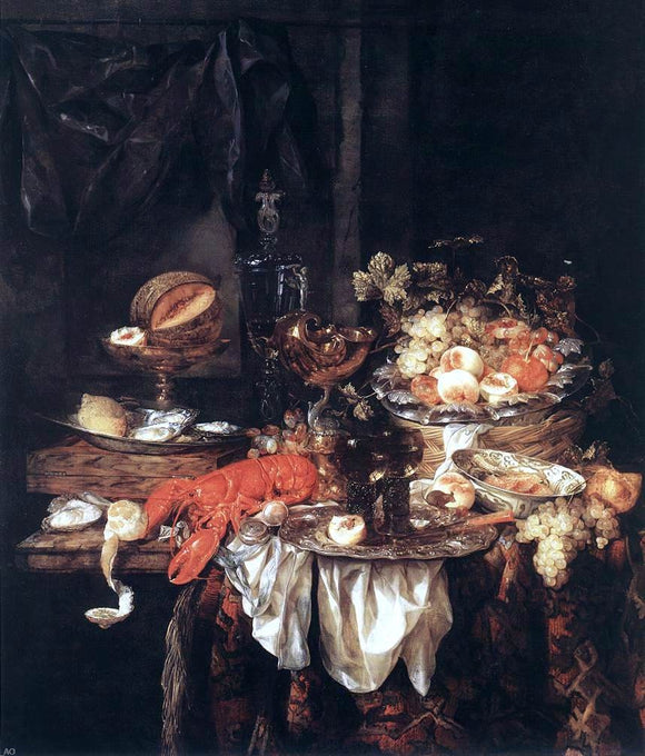  Abraham Van Beyeren Banquet Still-Life with a Mouse - Canvas Art Print
