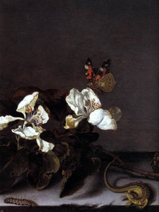  Balthasar Van der Ast Still-Life with Apple Blossoms (detail) - Canvas Art Print