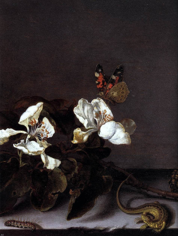  Balthasar Van der Ast Still-Life with Apple Blossoms (detail) - Canvas Art Print
