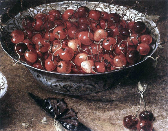 Osias Beert Still-Life with Cherries and Strawberries in China Bowls (detail) - Canvas Art Print