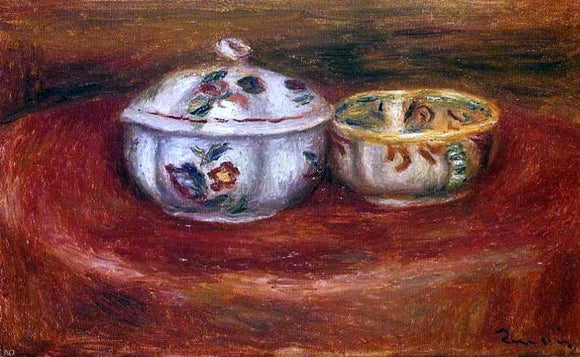  Pierre Auguste Renoir Sugar Bowl and Earthenware Bowl - Canvas Art Print