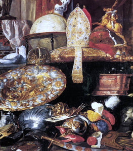  Pieter Boel Large Vanitas Still-Life (detail) - Canvas Art Print