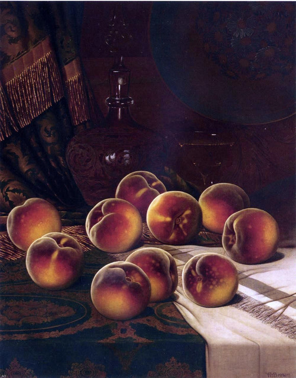  William Mason Brown Still Life with Peaches - Canvas Art Print