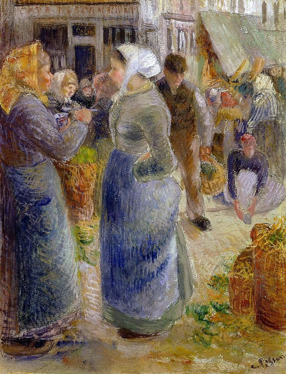  Camille Pissarro The Market - Canvas Art Print