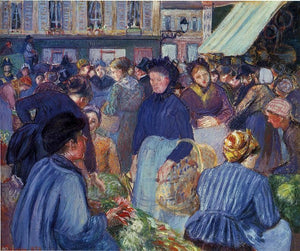  Camille Pissarro The Market at Gisors - Canvas Art Print