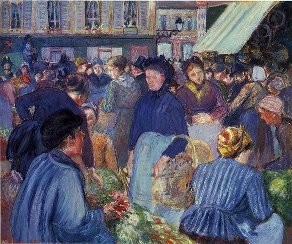  Camille Pissarro The Market at Gisors - Canvas Art Print