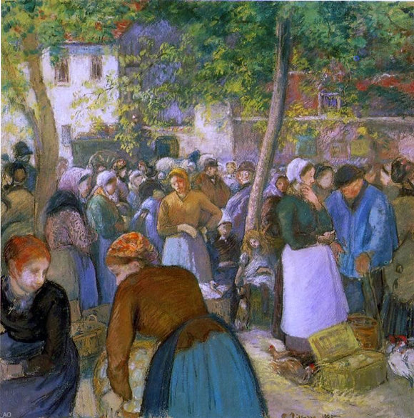  Camille Pissarro The Poultry Market - Canvas Art Print