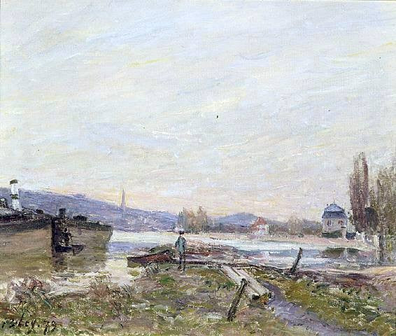  Alfred Sisley Banks of the Seine - Canvas Art Print