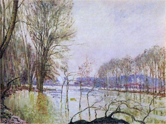  Alfred Sisley The Banks of the Seine in Autumn - Flood - Canvas Art Print