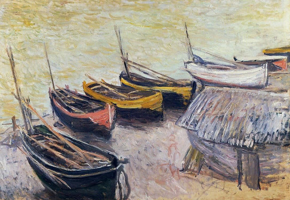  Claude Oscar Monet Boats on the Beach - Canvas Art Print