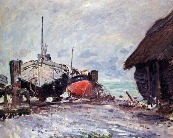  Claude Oscar Monet Fishing Boats at Etretat - Canvas Art Print