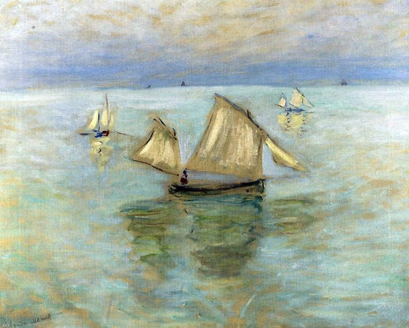  Claude Oscar Monet Fishing Boats at Pourville - Canvas Art Print