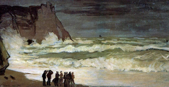  Claude Oscar Monet Rough Sea at Etretat - Canvas Art Print