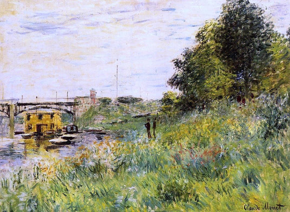  Claude Oscar Monet The Banks of the Seine at the Argenteuil Bridge - Canvas Art Print