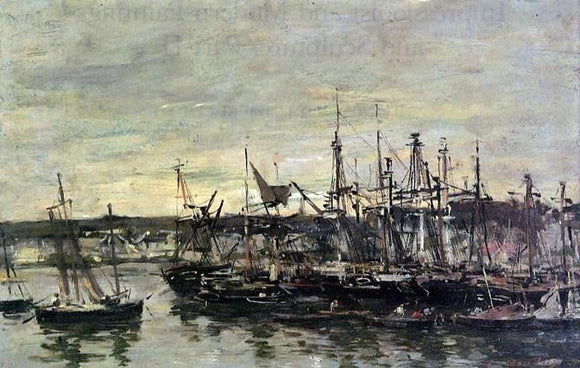  Eugene-Louis Boudin Portrieux, the Port - Canvas Art Print