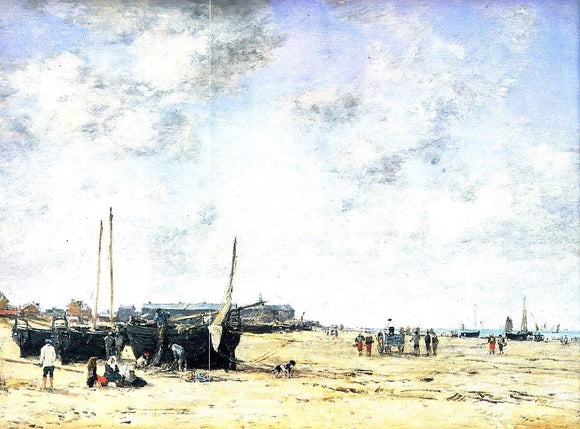  Eugene-Louis Boudin The Beach at Berck - Canvas Art Print