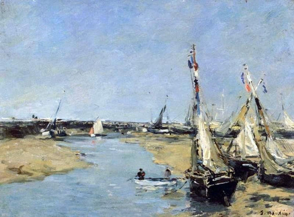  Eugene-Louis Boudin Trouville at Low Tide - Canvas Art Print