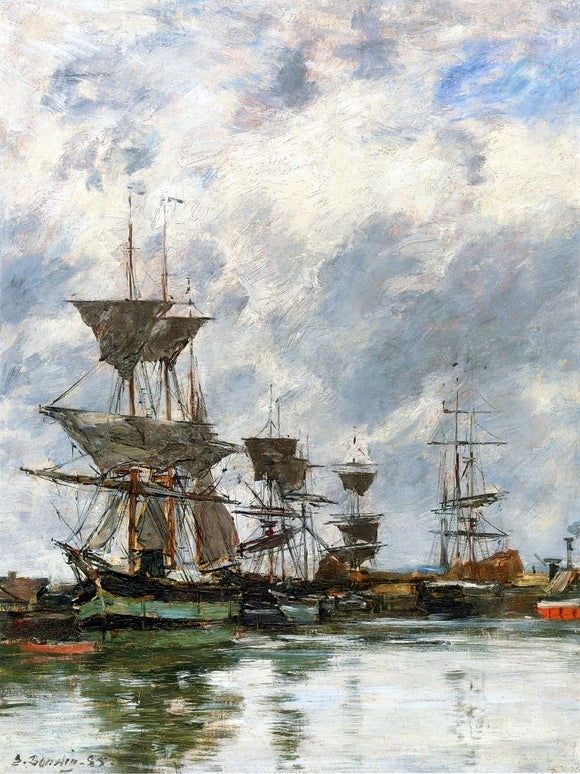  Eugene-Louis Boudin Trouville, the Port - Canvas Art Print