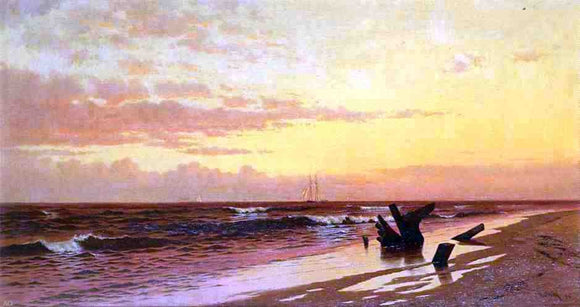  Francis A Silva Seascape at Sunset - Canvas Art Print