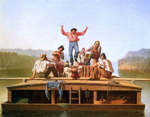  George Caleb Bingham The Jolly Flatboatmen - Canvas Art Print
