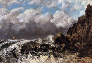  Gustave Courbet Seascape at Etretat - Canvas Art Print