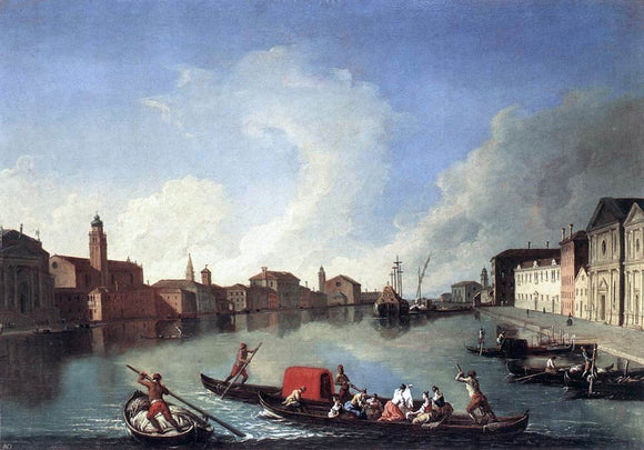  Johan Richter View of the Giudecca Canal - Canvas Art Print