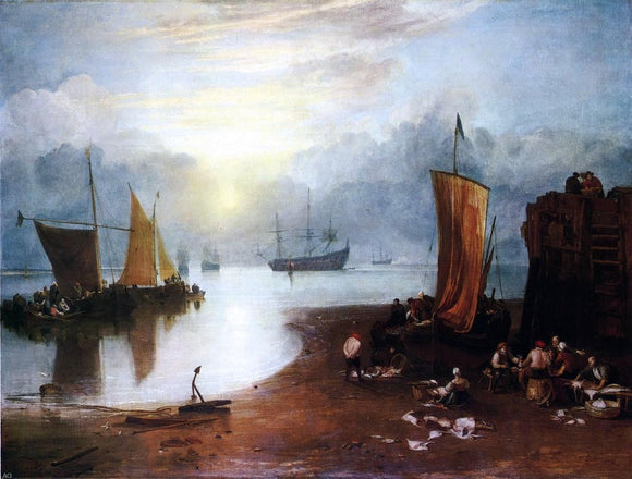  Joseph William Turner Sunrise, with a Boat between Headlands - Canvas Art Print