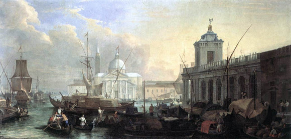  Luca Carlevaris The Sea Custom House with San Giorgio Maggiore - Canvas Art Print