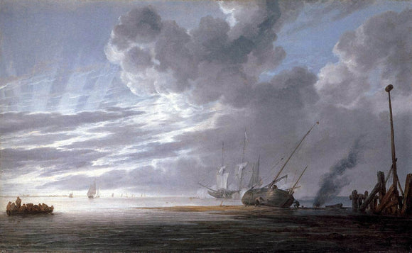  Simon De Vlieger Seascape in the Morning - Canvas Art Print