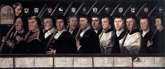  Jan Van Scorel The 12 Members of the Haarlem Brotherhood of Jerusalem Pilgrims - Canvas Art Print