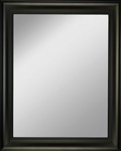 Framed Mirror 16.8" x 20.7" - with Black Finish Frame with Triple Step Lip