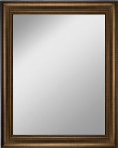 Framed Mirror 21" x 25" - with Bronze Finish Frame with Triple Step Lip