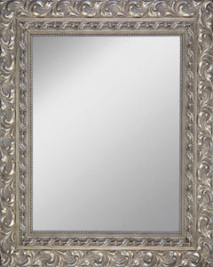 Framed Mirror 20.3" x 24.2" - with Ornate Antique Silver Finish Frame
