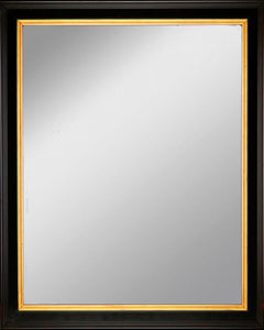 Framed Mirror 15.6" x 19.4" - with Black with Gold Finish Frame
