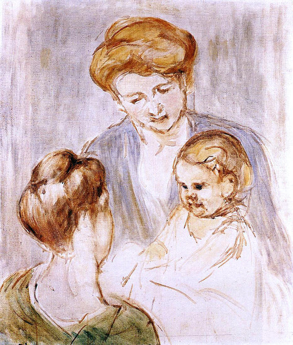  Mary Cassatt Baby Smiling at Two Young Women - Canvas Art Print