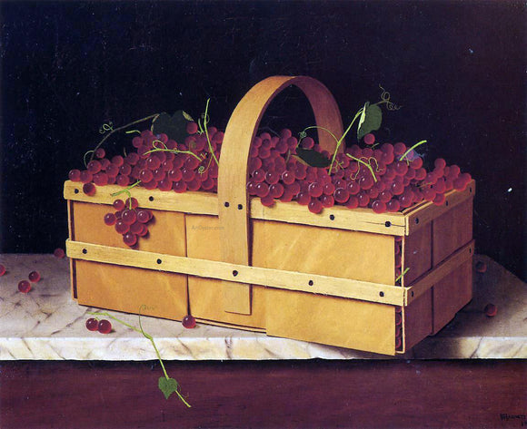  William Michael Harnett A Basket of Catawba Grapes - Canvas Art Print