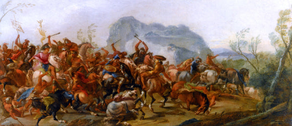  Francesco Maria Raineri A Battle Between Scipio Africanus and the Carthaginians - Canvas Art Print