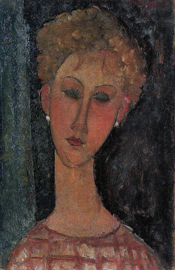  Amedeo Modigliani A Blond Wearing Earings - Canvas Art Print