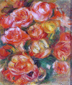  Pierre Auguste Renoir A Bowlful of Roses - Canvas Art Print