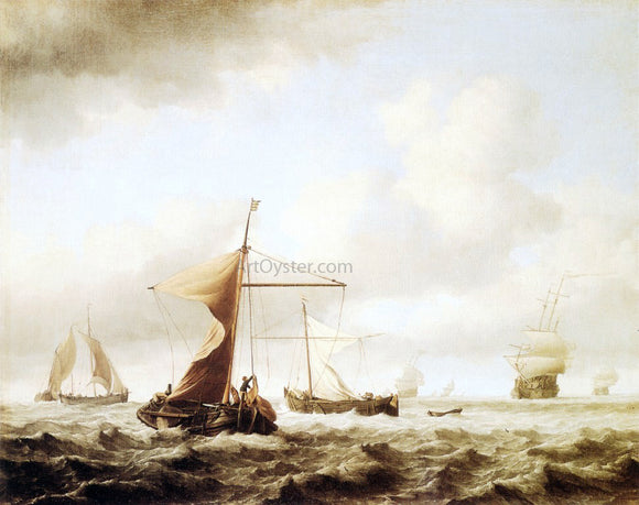  The Younger Willem Van de Velde A Brisk Breeze - Canvas Art Print