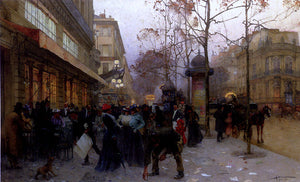  Henri Gaston Darien Busting Street Scene - Canvas Art Print