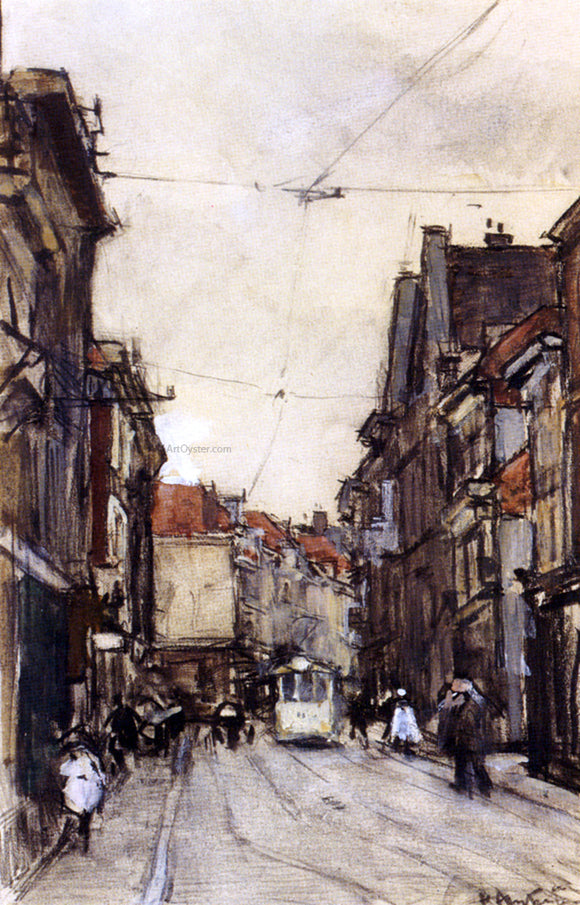  Floris Arntzenius A Busy Street, The Hague - Canvas Art Print