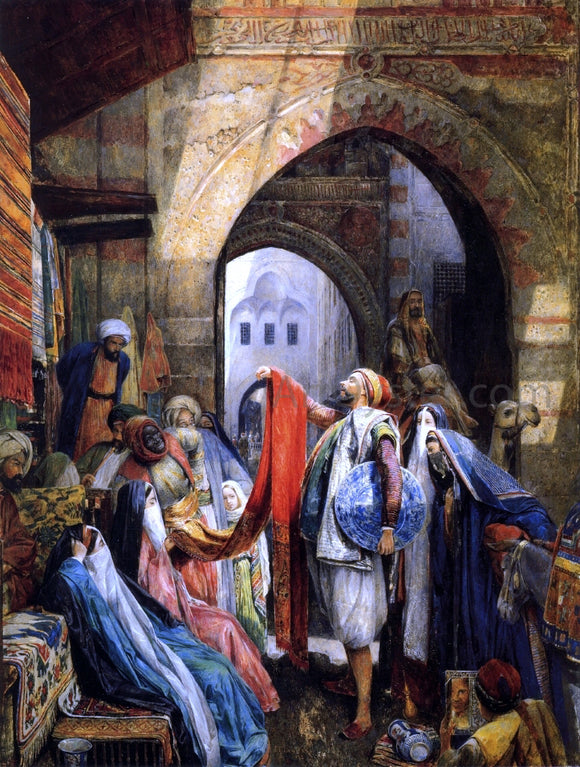  John Lewis RA A Cairo Bazaar, The Dellal - Canvas Art Print