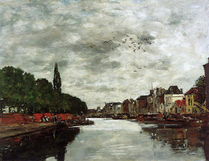  Eugene-Louis Boudin Canal near Brussels - Canvas Art Print