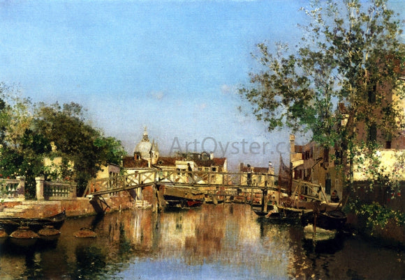  Martin Rico Y Ortega A Canal near the Isle of Giudecca, Il Redentore in the Distance - Canvas Art Print