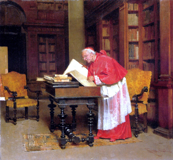  Giovanni Paolo Bedini A Cardinal In His Study - Canvas Art Print